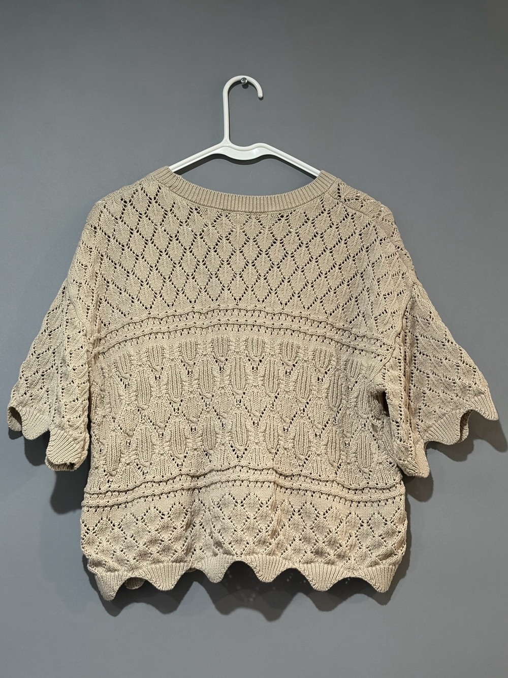 Anthropologie SPLENDID Diletta Pointelle Crochet Knit Sweater Size L - Picture 7 of 11